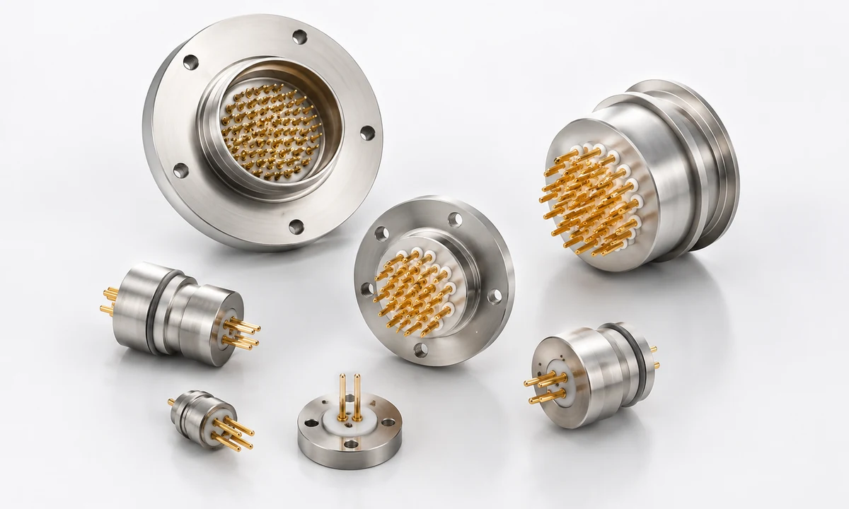 Hermetic feedthrough connectors realistic image