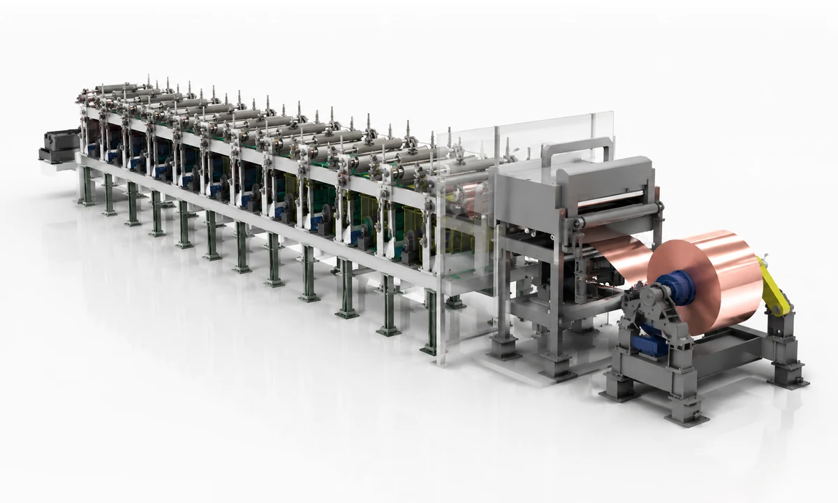 Copper foil production line realistic image
